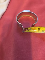 Vtg 70s Modernist Southwst .75″ Wide Sterling 925 Cuff Bracelet & Teal Acrylic?