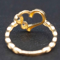 0.12TCW Round Cut White Moissanite Infinity Heart Shaped Ring 10K Yellow Gold FN