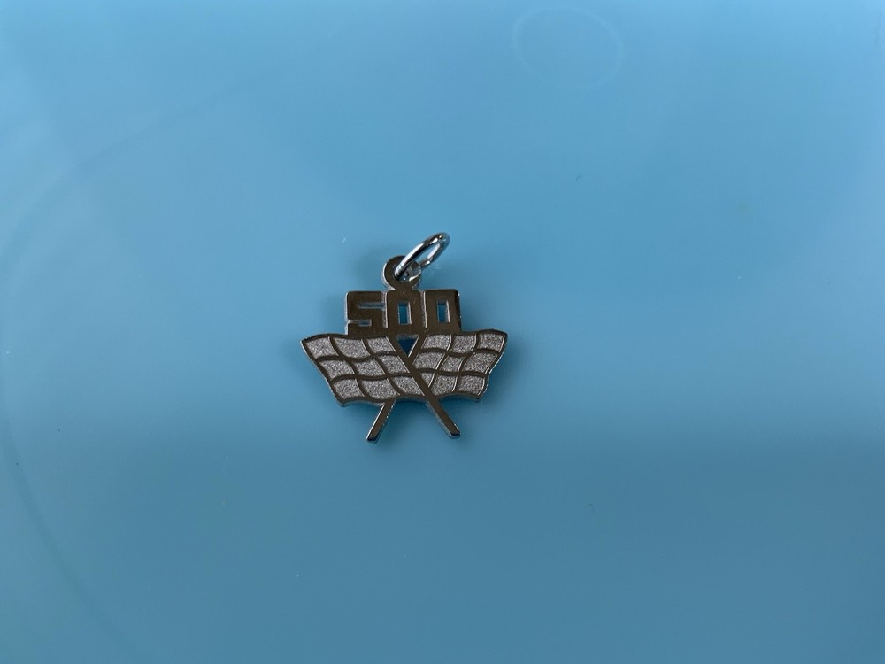 Indy 500 Flags Indianapolis Race Sterling Silver Charm 1.4g
