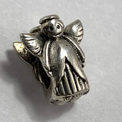 Two 925 Sterling Charm Beads 3-D Angel plus Guardian Angel to Protect and Guide