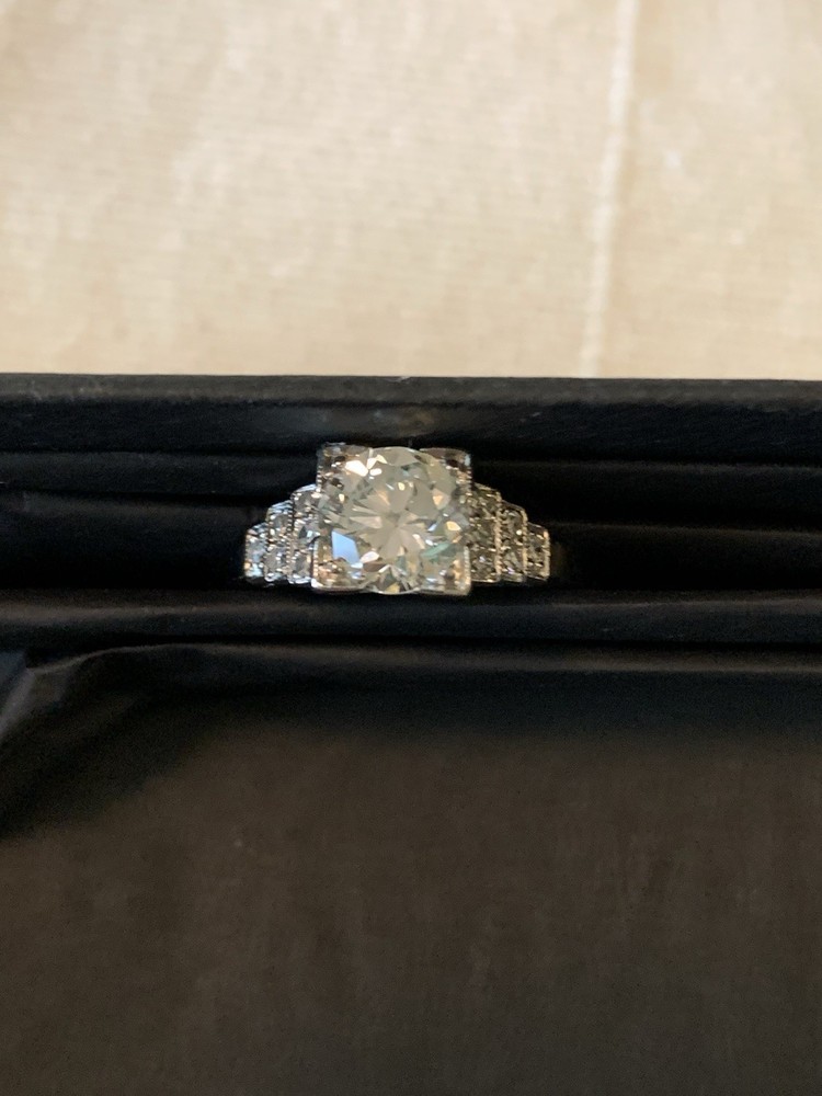 Vintage Estate Platinum Diamond Ring Size 7.5
