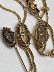 Vintage Avon Stick Pin Kensington + Goldette Necklace & Bracelet Set