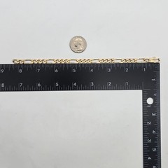 Vintage Gold Filled / Rolled Gold – 6 mm Blocky Flat Figaro Chain Bracelet 8.25″