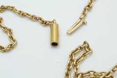 PRETTY ANTIQUE ENGLISH 15K GOLD NATURAL PEARL CHAIN NECKLACE c1890