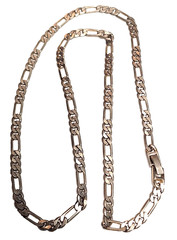Vintage Classic Retro Style Chain Figaro Link Necklace Silver Tone Metal 22″ GUC