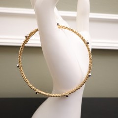 JCM Jewelry bracelet 18K yellow gold clad 925 sterling silver DMQ station 7.25in