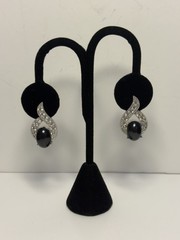 Vintage Fifth Avenue Collection Butler Crystal Rhinestone Earrings Silver Studs