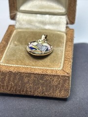 Vintage 14k Yellow Gold Hand Painted Porcelain Moses Pendant – Read