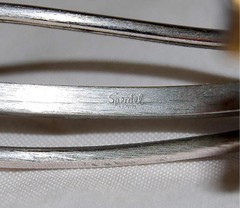Vintage Speidel Gold Tone Top & Bottom Bars w/ Silver Tone Center Cuff Bracelet