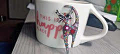 Silver Tone Multi Colored Rhinestone Cat Brooch