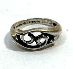 Vintage KABANA STERLING Silver 925 Open Scroll Loop Band Ring 3.1g Size 5.75