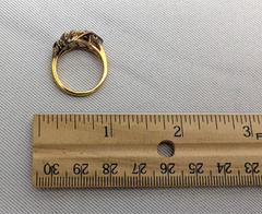 VTG Designer Lind 14K Gold Plate H.G.E. 5 Birthstones Ring Gemstones – Size 7