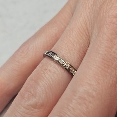 Antique BELAIS 18K White Gold Engraved Wedding Band Ring Art Deco Size 5.5