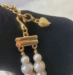Vintage Carol Lee Faux Large Pearl Necklace Double Strand Carolee Signed