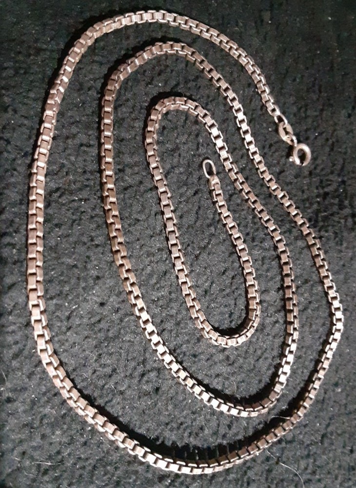 VINTAGE STERLING SILVER NECKLACE 24″ AGI ITALY CHAIN NECKLACE