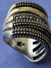 Vintage Signed BW .925 Sterling Silver & 14K Gold RARE Designer Ring