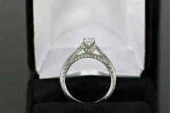 2Ct Art Deco Style Lab Created Diamond Engagement Wedding 14K White Gold FN Ring