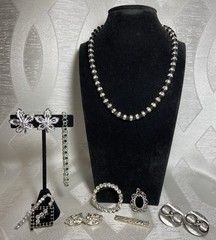 Lot Vintage Modern Jewelry Sarah Coventry Avon Rhinestones Sterling Silver 925