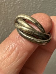 Vintage Chunky 5 Interlocking Sterling Silver Size 4.5 Band 8.6g Ring Tarnished