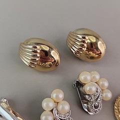 Vintage Clip On Earrings Lot of 4 Marvella Napier Sarah Coventry Faux Pearl