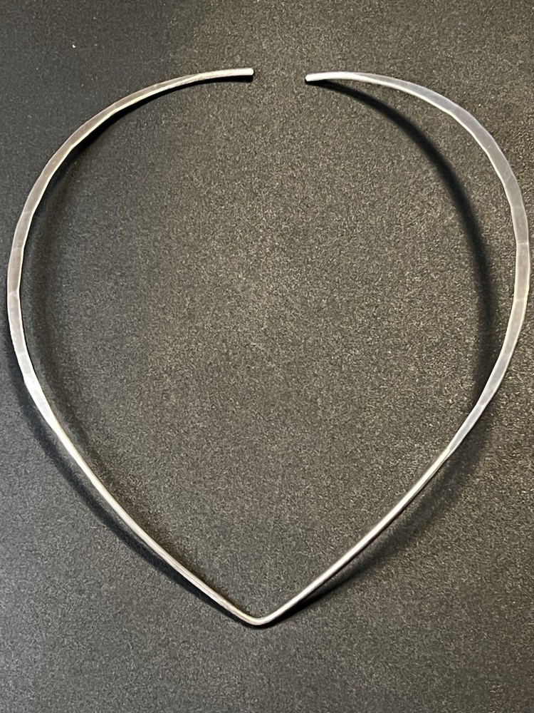 David Andersen Norway Sterling Silver Modernist Collar Necklace, 14” with Flex