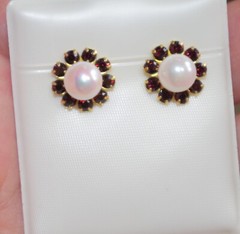 Vintage Gorgeous 10MM Garnet Seed Flower Jackets For Earrings Use W Any Studs