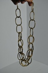 Heavy Bold Gold Tone 22″ Double Round Link Chain Necklace