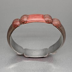 Vtg PETER CHATWIN British Modernist Contemporary STERLING WOOD BANGLE BRACELET