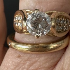 Vintage 14k Frank J Golden 1.03 Ct Diamond Ring