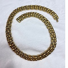 Vintage Napier Textured Link Necklace, Gold‑Tone Cast Chain, 1970s–80s Signed