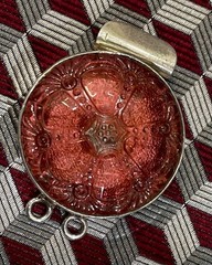 Vtg STERLING 925 2-strand Czech Button BOX CLASP ~ ROSE PINK BLUSH