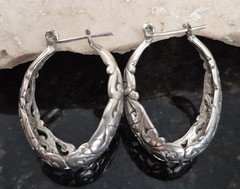 Vintage Jezlaine Sterling Filigree Earrings