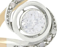 Antique 1900s 0.60Ct Diamond and 18k Yellow Gold Twist Ring