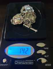 Vintage SE Thailand 925 Sterling Silver Repousse Link Bracelet 8″ L