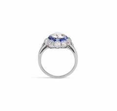 1.35CT White Round Cut CZ Edwardian Art Deco Antique Style Sterling Silver Ring
