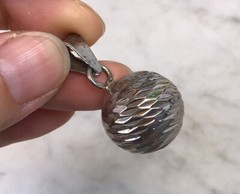 VTG Sterling Silver Etched Jingle Ball Pendant Mexico