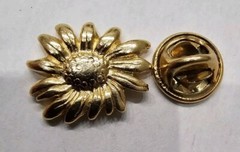Vtg Gold Tone SunFlower Pin Floral Nature Design Garden Spring Htf Farm Beauty