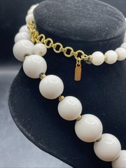 Vintage Monet’ Graduated Faux Pearls With Gold Tone Accents 12” With Logo Tag