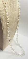 Vintage Jewelry Cut Crystal Bead Necklace -no Clasp- 31” Long- Gold Bead Spacers
