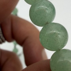 Vintage Green Stone Necklace Natural Round Polished Estate