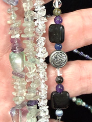 15 Pc Artisan Gemstone Beaded Bracelet Lot Handmade Crystal Hematite Chip Glass