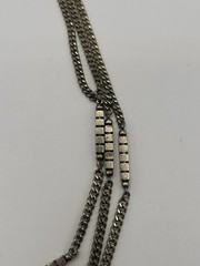 Vintage MONET Necklace Retro MCM 3 Strand Silver Toned Statement Layered Signed