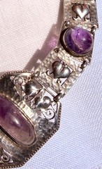 Antique Arts & Crafts 1908-1910 THEODOR FAHRNER Amethyst 935 Sterling Bracelet