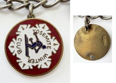 VTG 1940 Yosemite Winter Club Ski Charm Bracelet Sterling Silver Sugar Bowl CSA