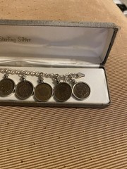 Indian Head Pennies Each Are Enclosed In A Bezel Attached To 925 Italy Bracelet