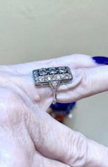Antique Art Nouveau Style Lab Created Diamond Circa Engagement 14K Gold FN Rings