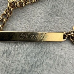Vintage Speidel ID Bracelet Gold Tone Heart “Mandy” 7”