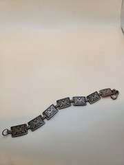 Vintage COPPER Thunderbird BRACELET 7 Links and Claw Clasp Native American