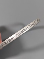 Vintage Pewter Mom Angel Love Bangle Bracelet 8.5 in