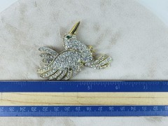 Vintage Estate Brooch Pin Lot 9 Mixed Materials Bird Rhinestone Enamel Plastic